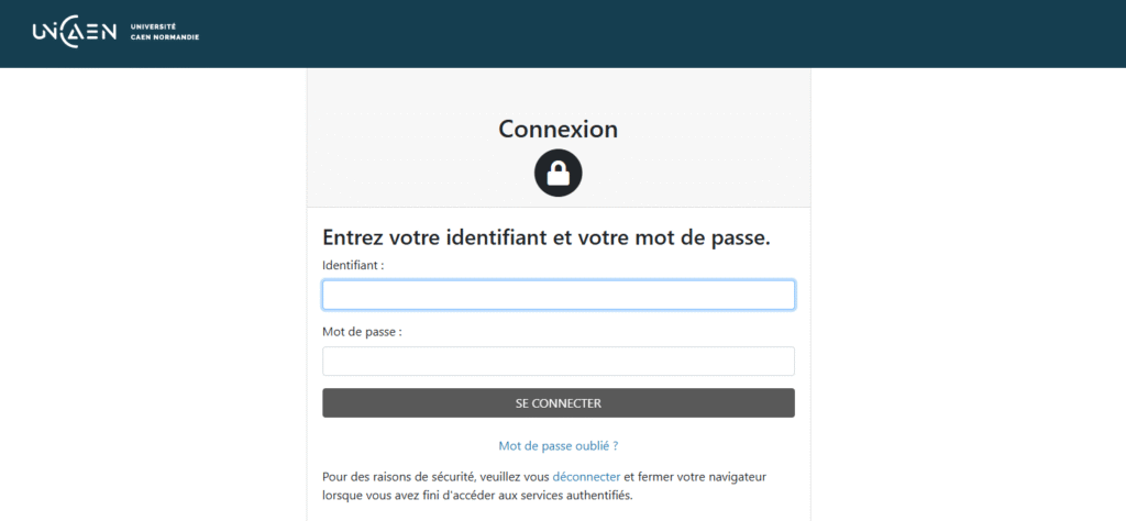 Connexion Webmail Unicaen