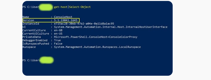 vérifier sa version PowerShell avec commande windows